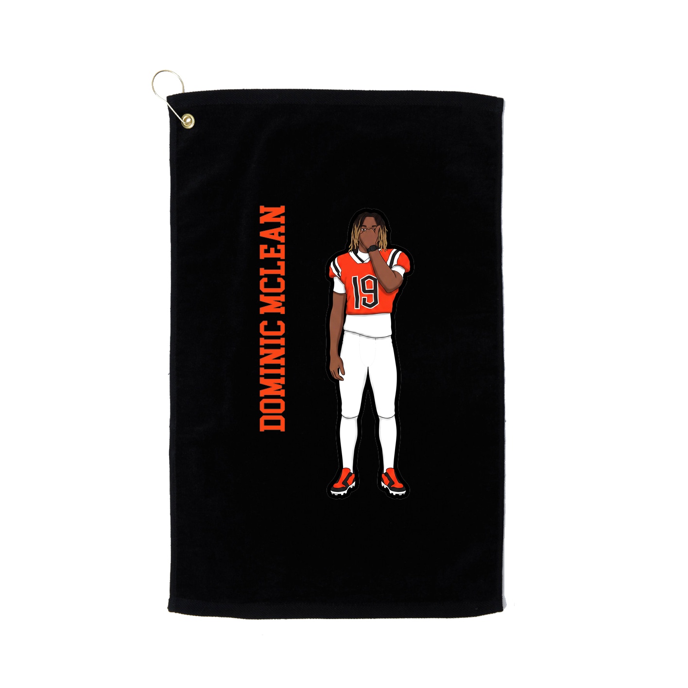 Golf Towel — Name Vertical in Black