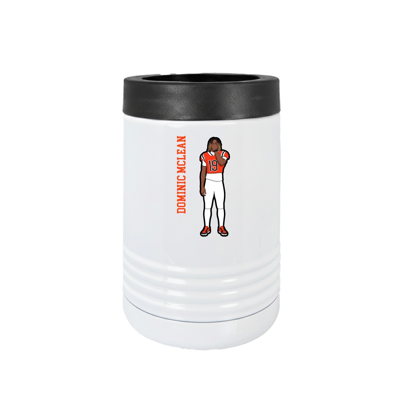 Beverage Holder — Name Vertical in White