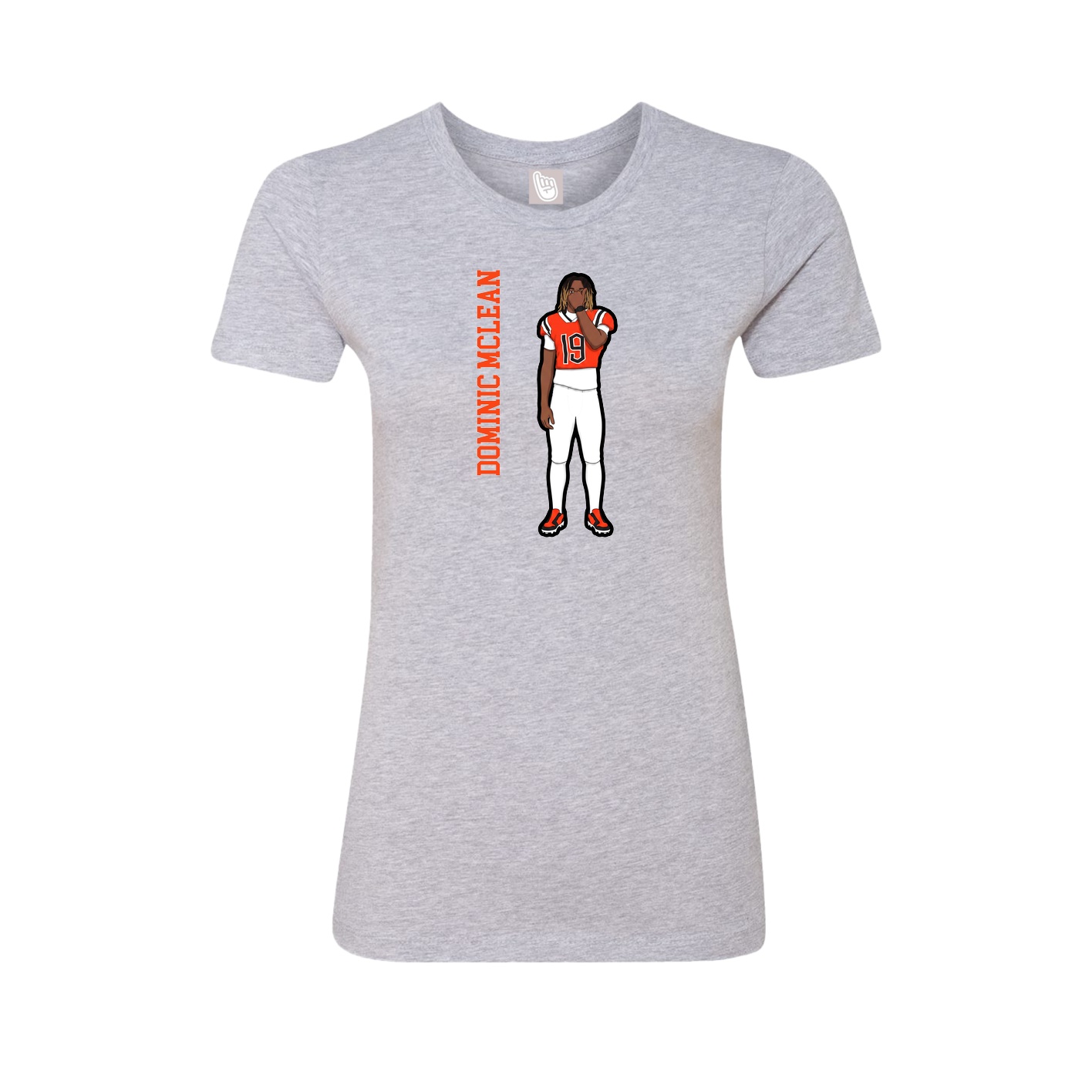 Womens Tee — Name Vertical in Grey