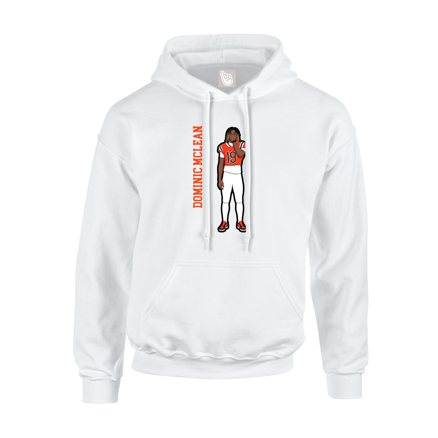 Youth Hoodie — Name Vertical in White