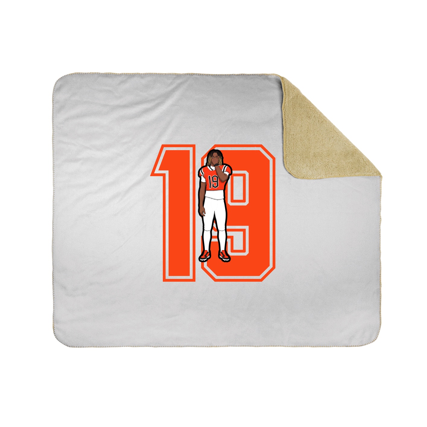 Throw Blanket — Number in White