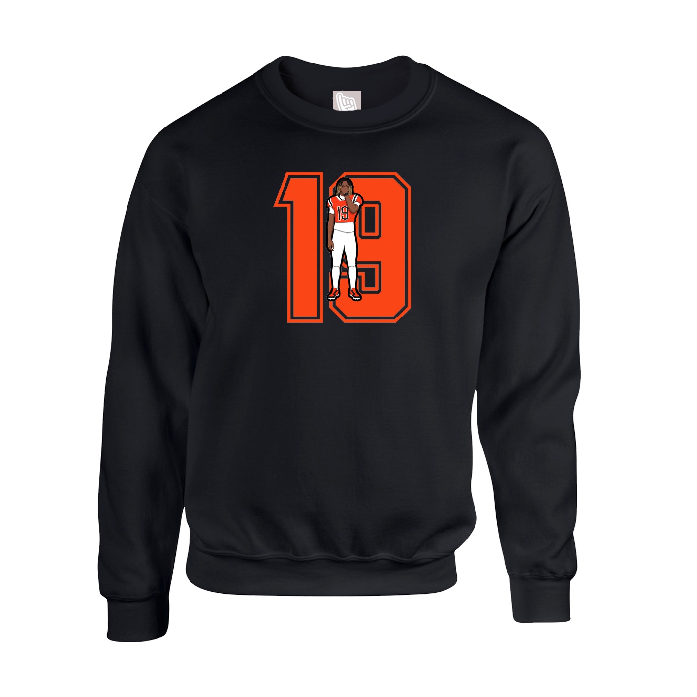 Fleece Crew — Number in Black