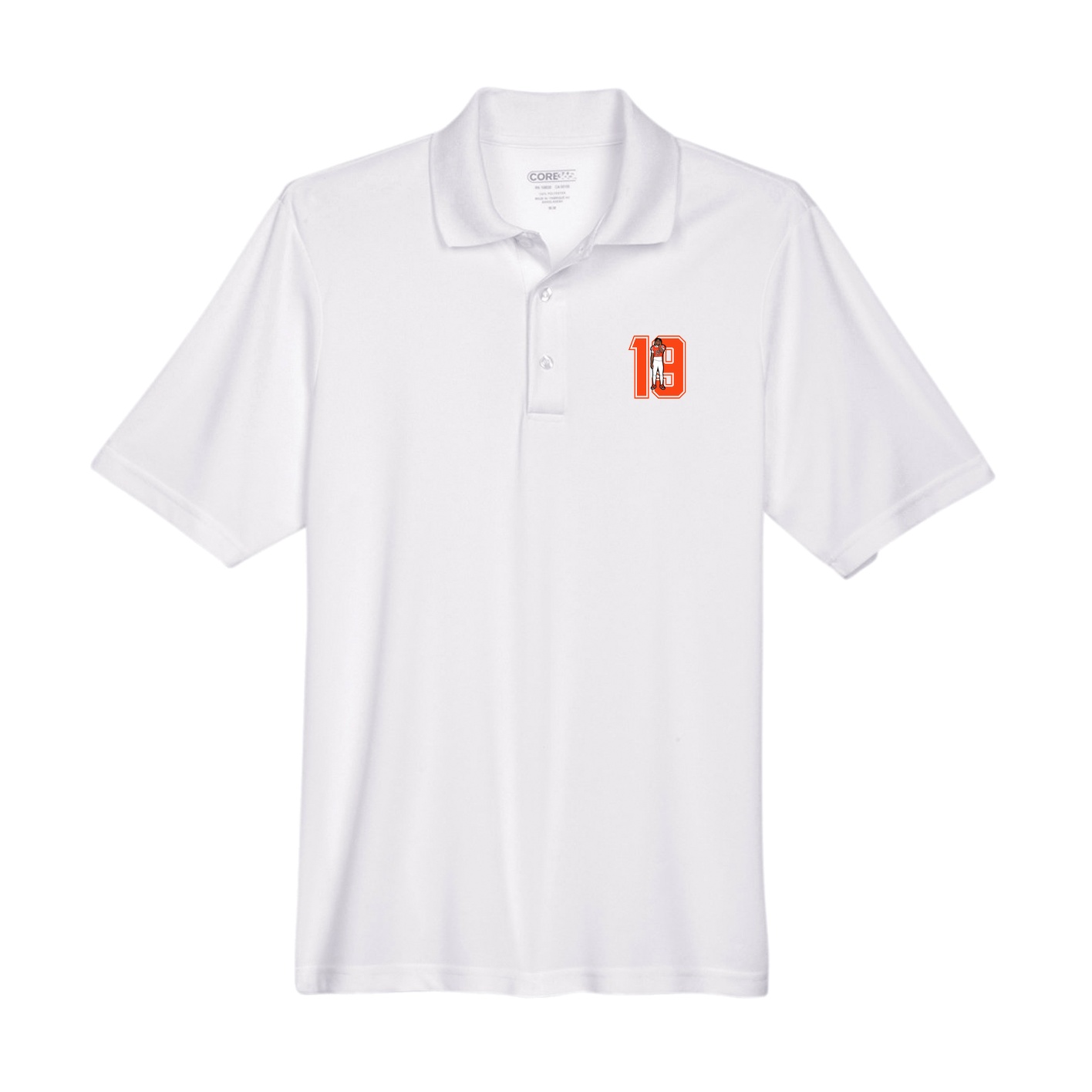 Performance Polo — Number in White