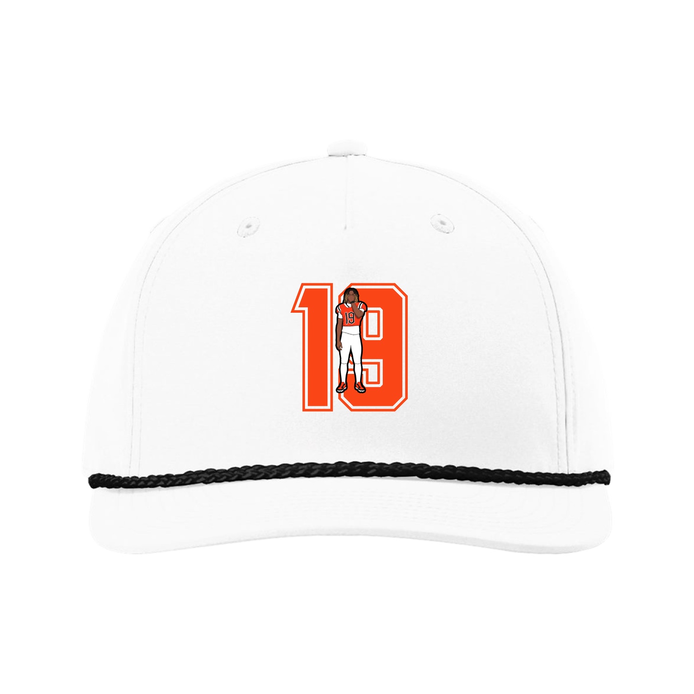 Five-Panel Classic Rope Cap — Number in White