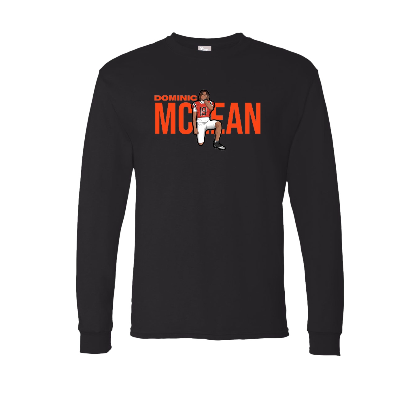 Long Sleeve Tee — Player Name in Black