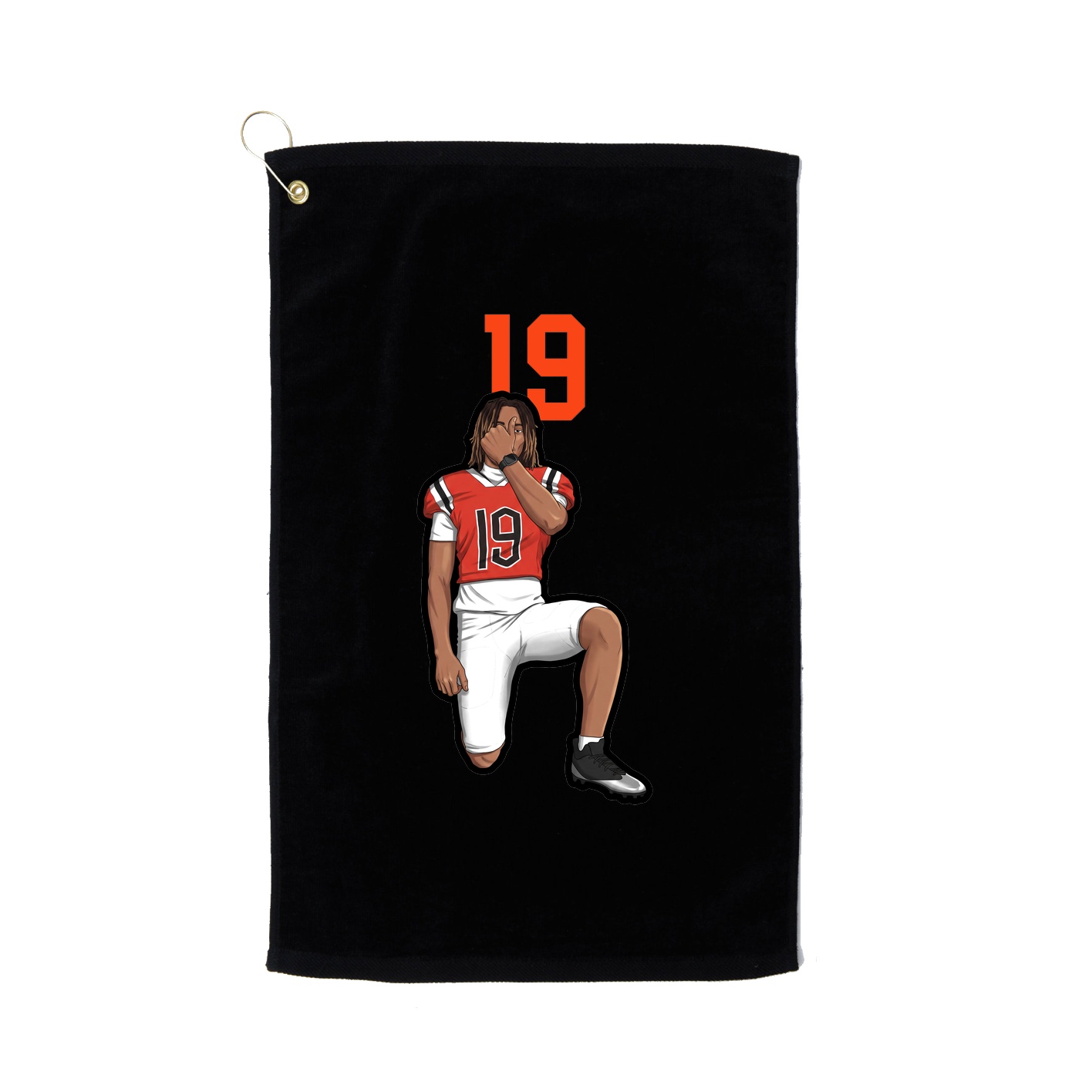Golf Towel — Number Top in Black
