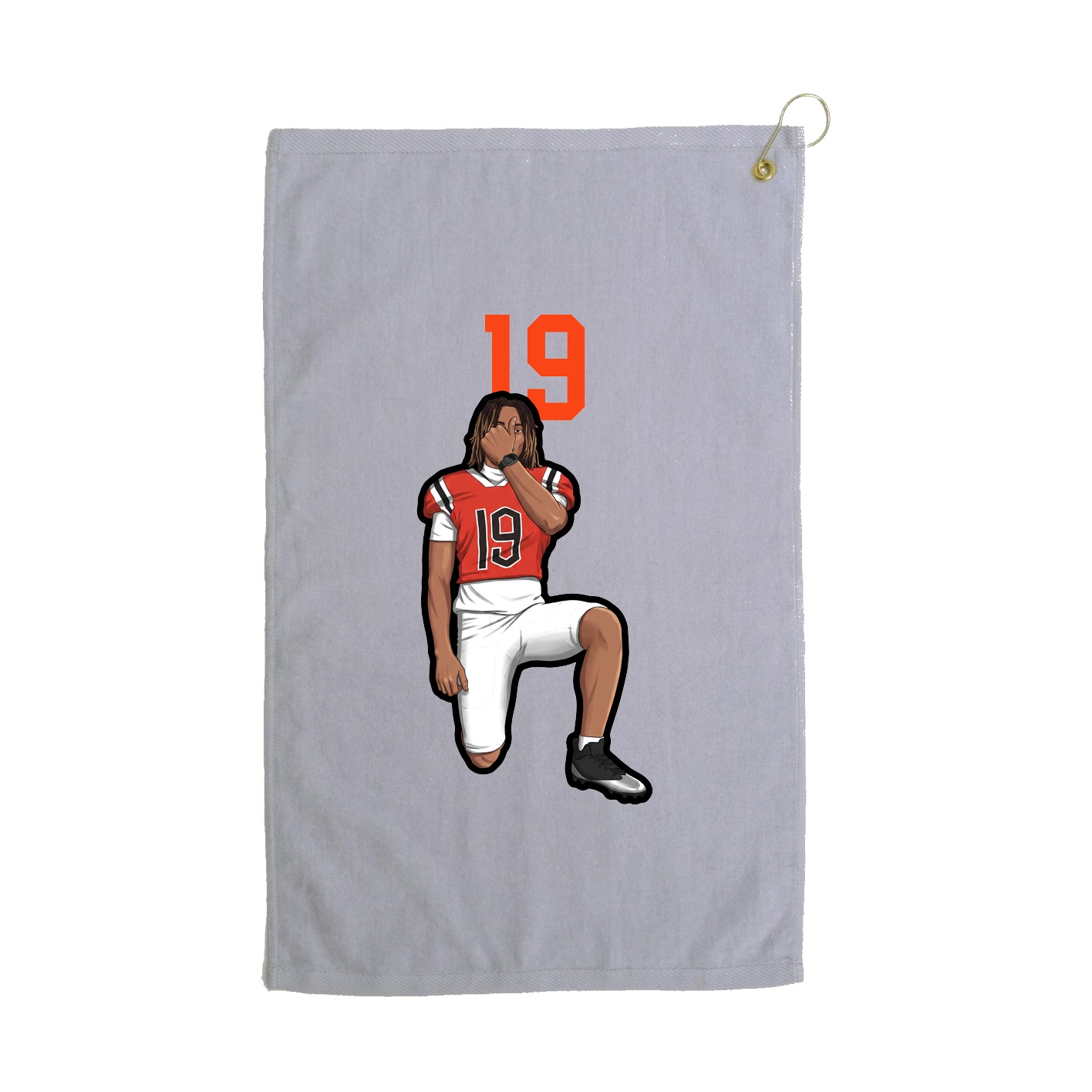 Golf Towel — Number Top in Grey