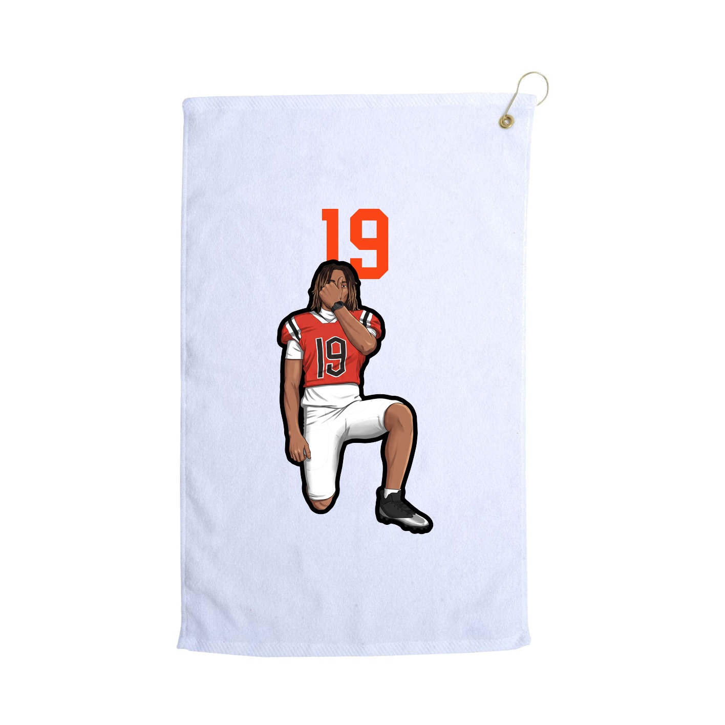 Golf Towel — Number Top in White