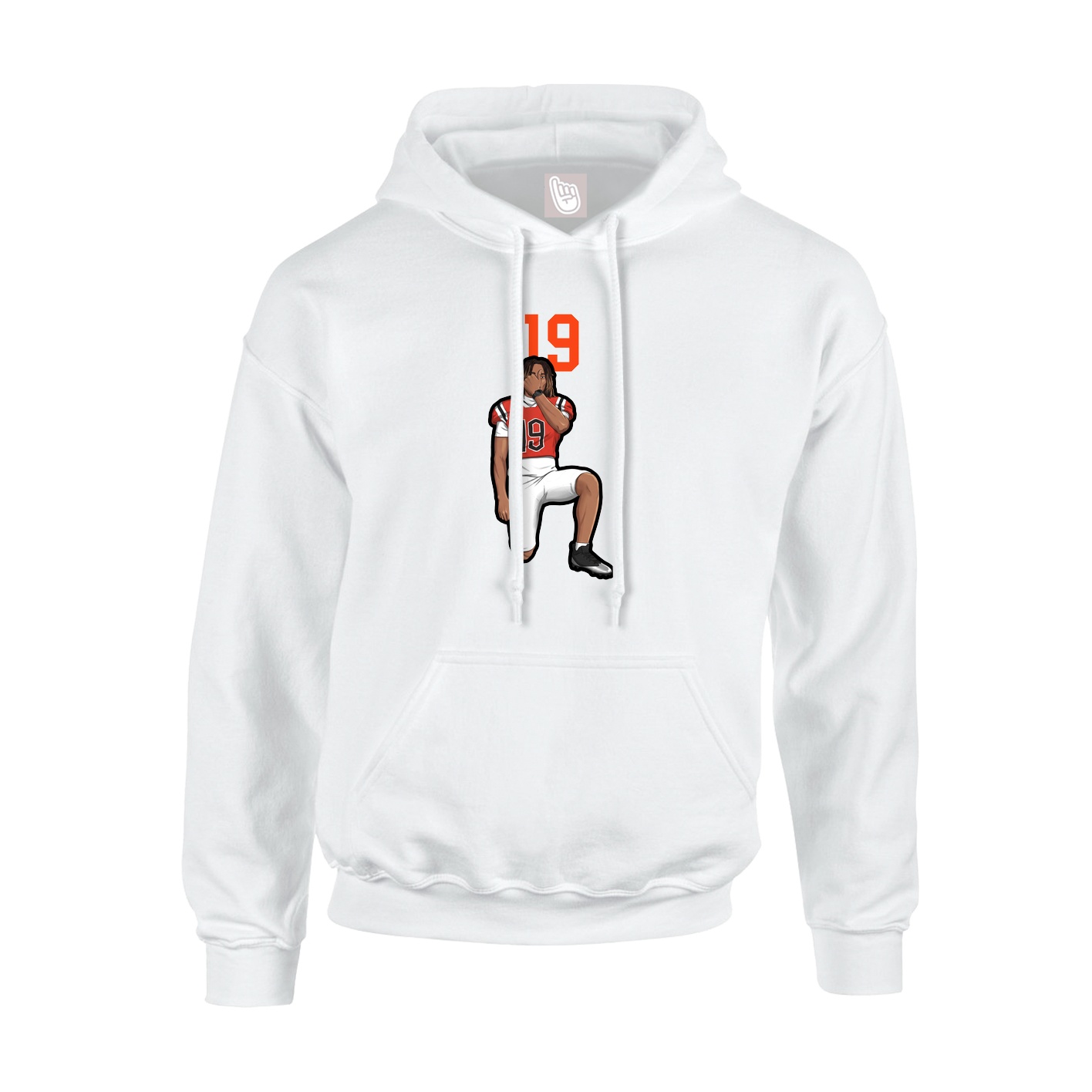 Youth Hoodie — Number Top in White