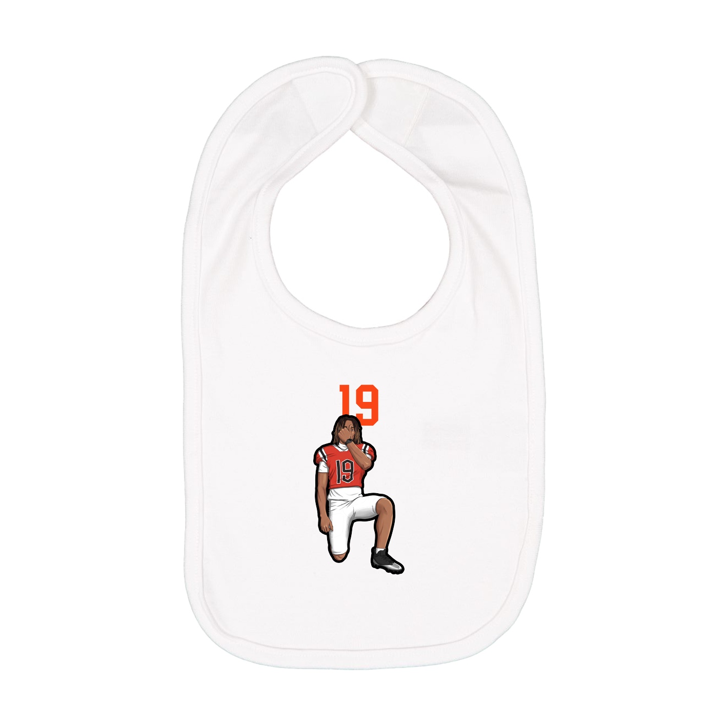 Infant Bib — Number Top in White