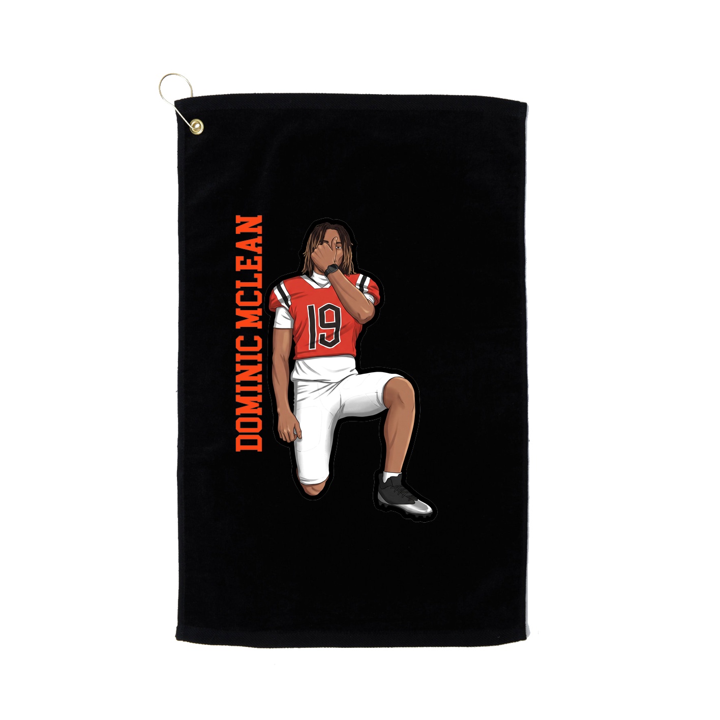 Golf Towel — Name Vertical in Black