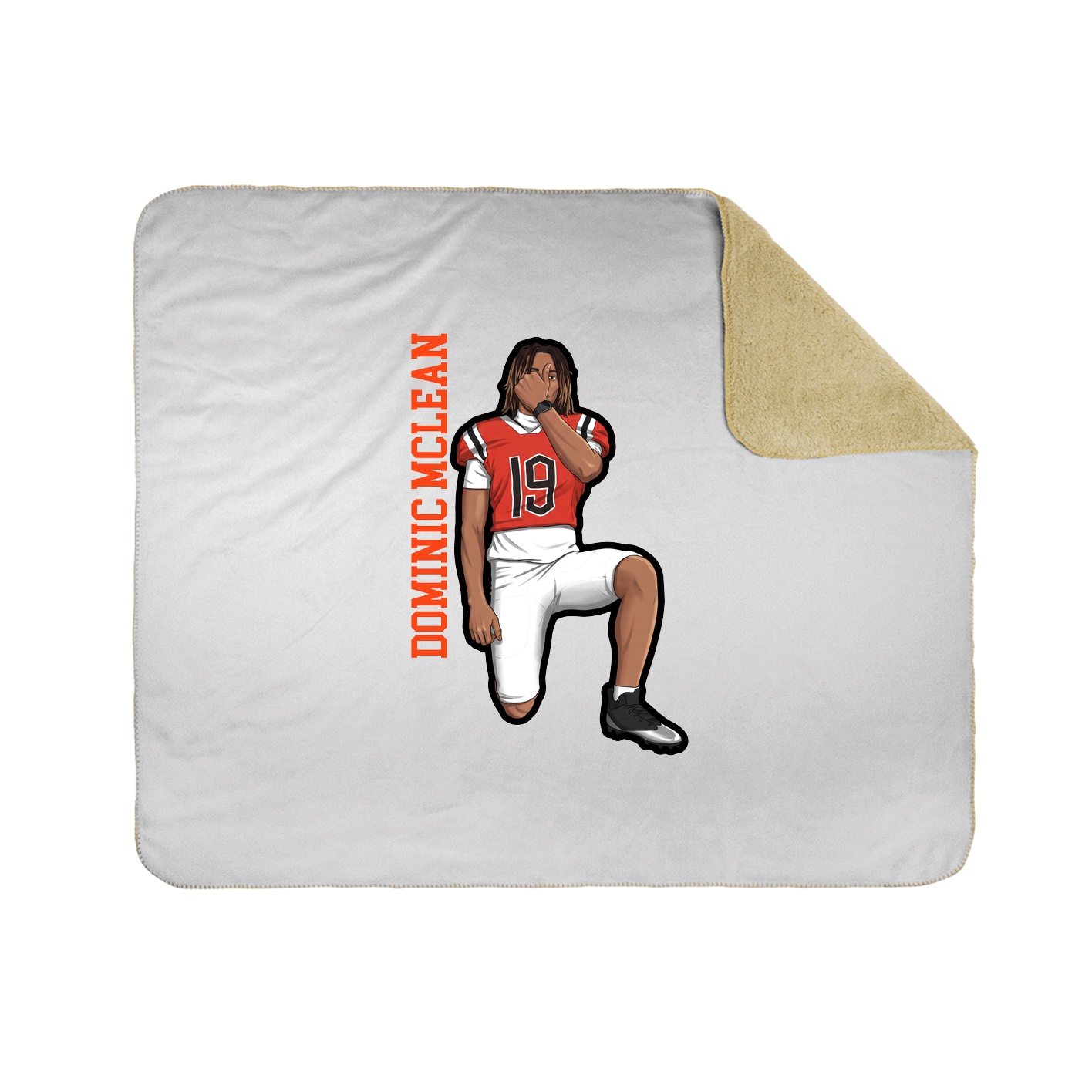 Throw Blanket — Name Vertical in White