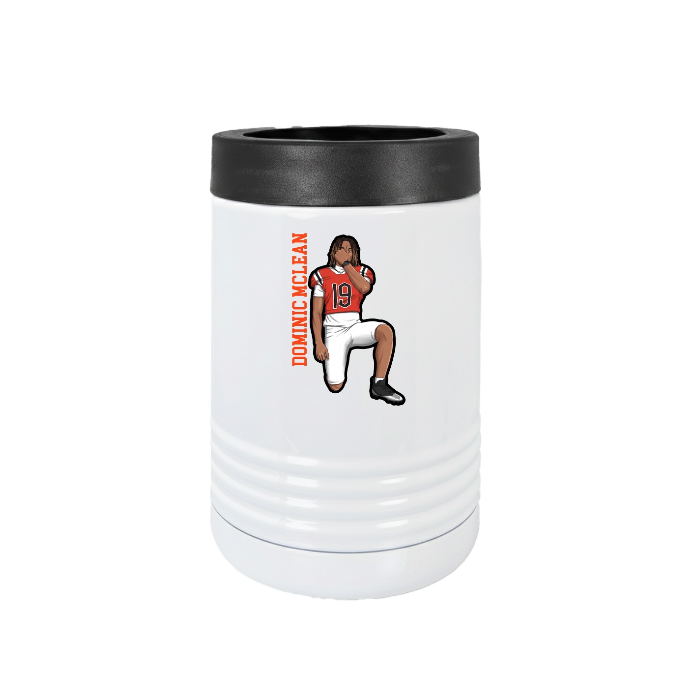 Beverage Holder — Name Vertical in White