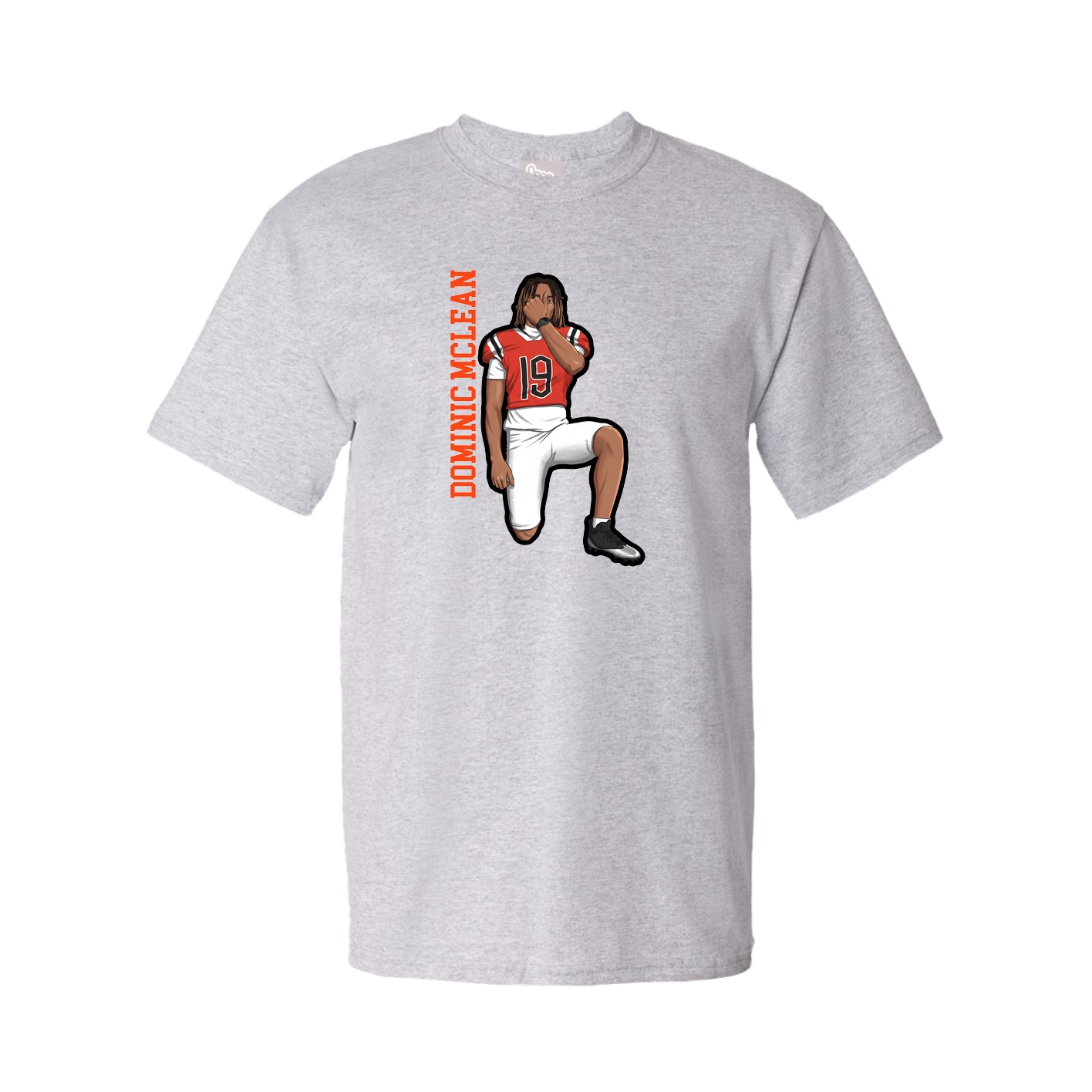Youth Tee — Name Vertical in Grey