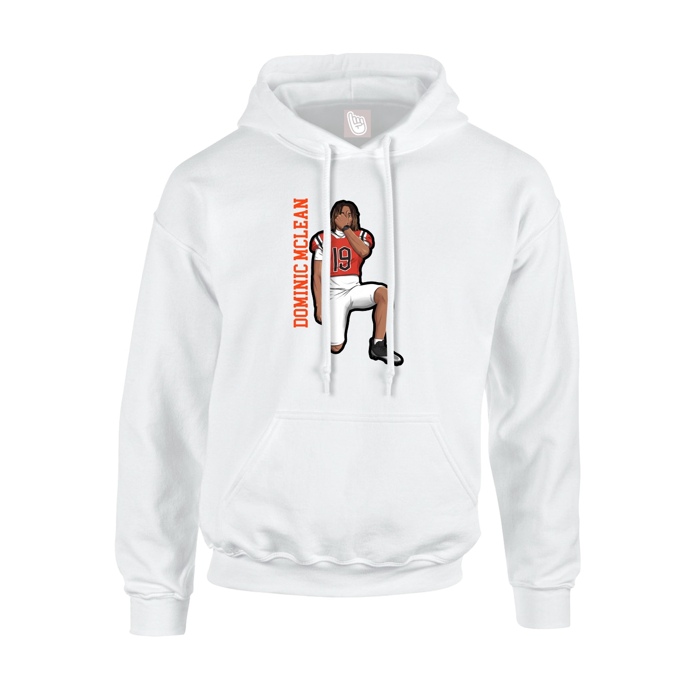Hoodie — Name Vertical in White