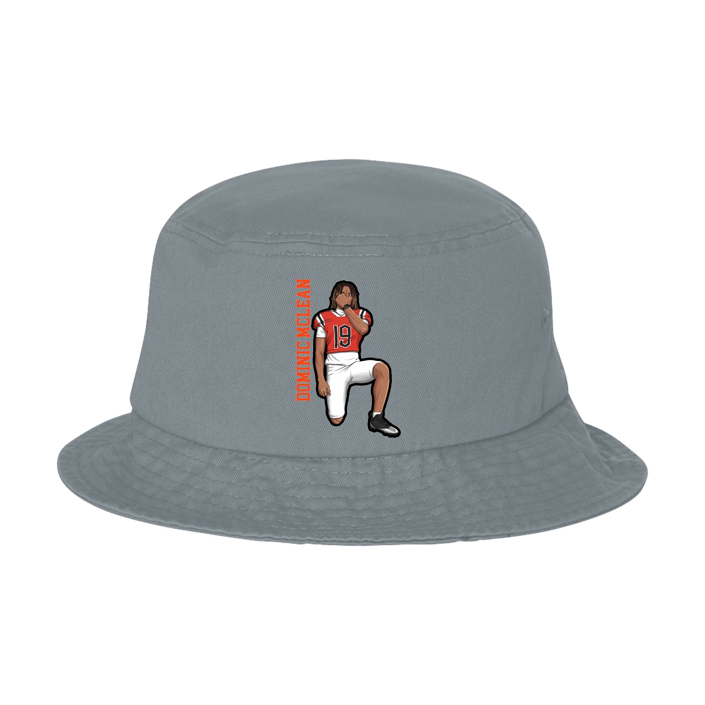 Bucket Cap — Name Vertical in Grey