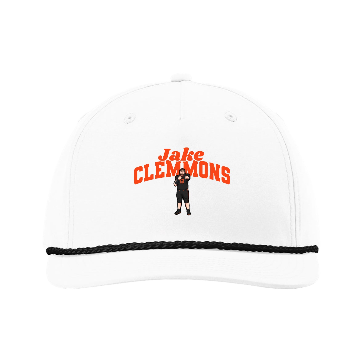 Five-Panel Classic Rope Cap — Signature Arch in White