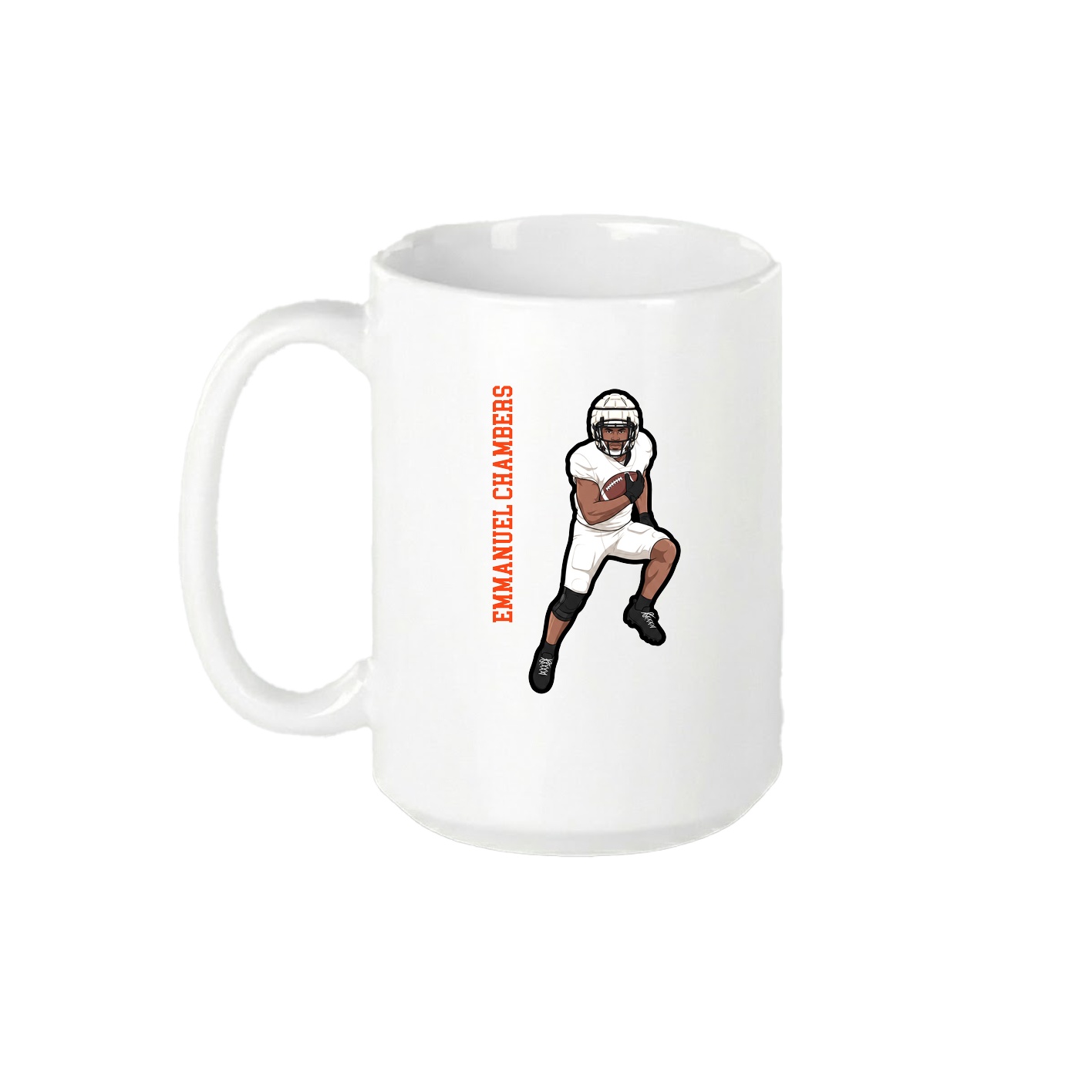 15oz Coffee Mug — Name Vertical in White