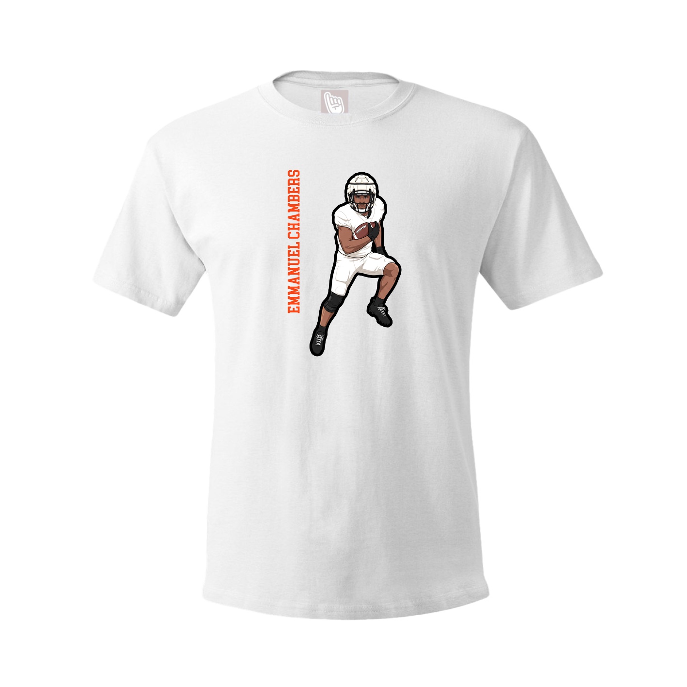 Youth Tee — Name Vertical in White