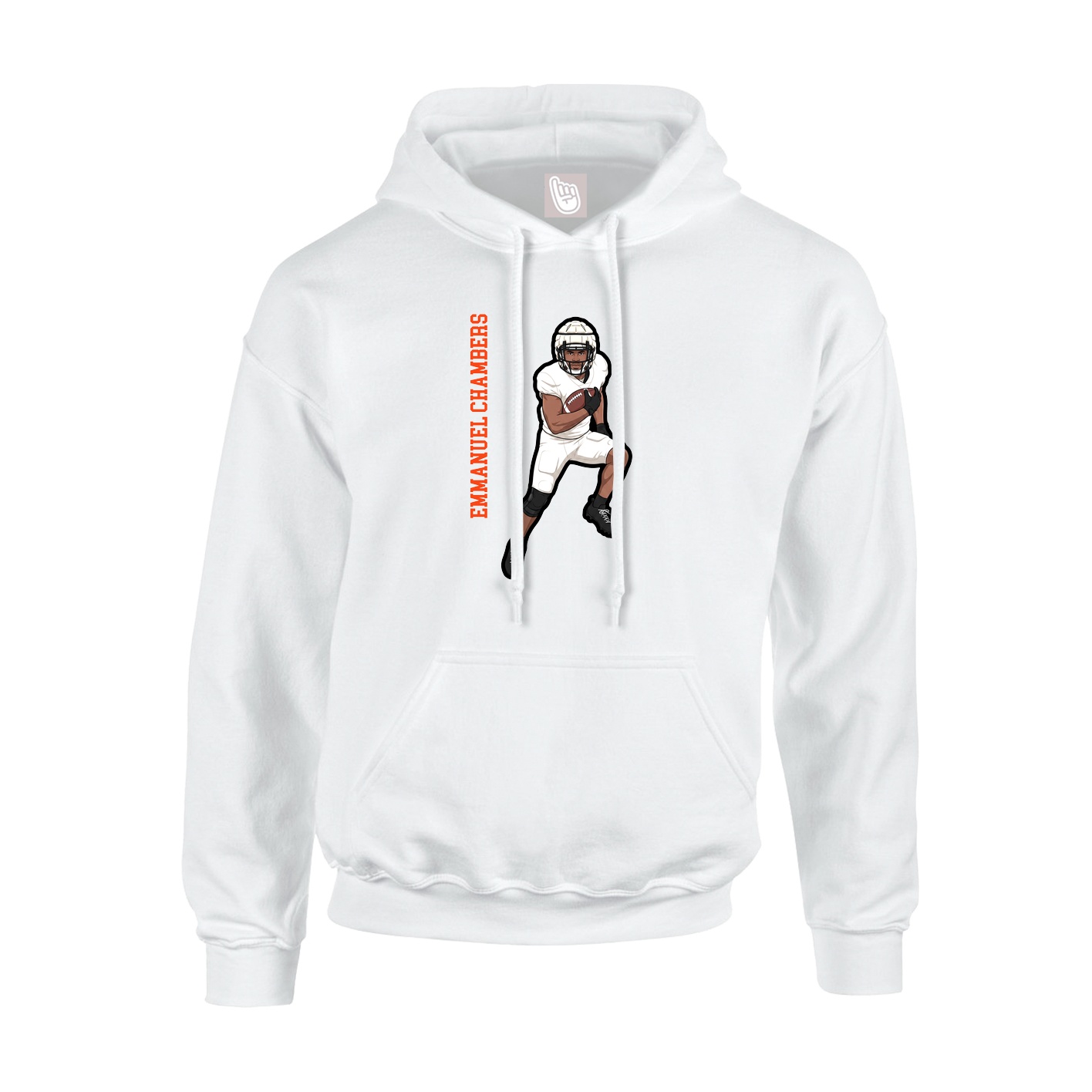 Hoodie — Name Vertical in White