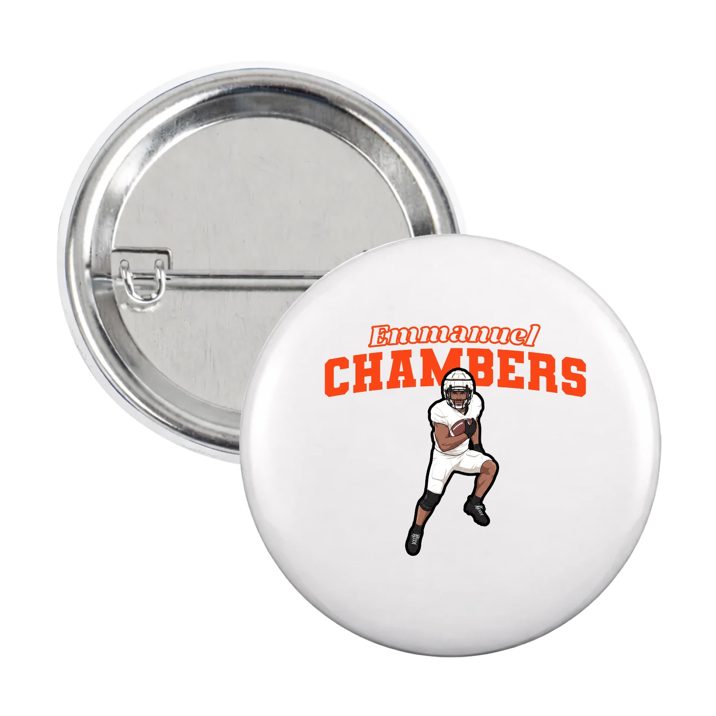 Game Day Button — Name Arch in White