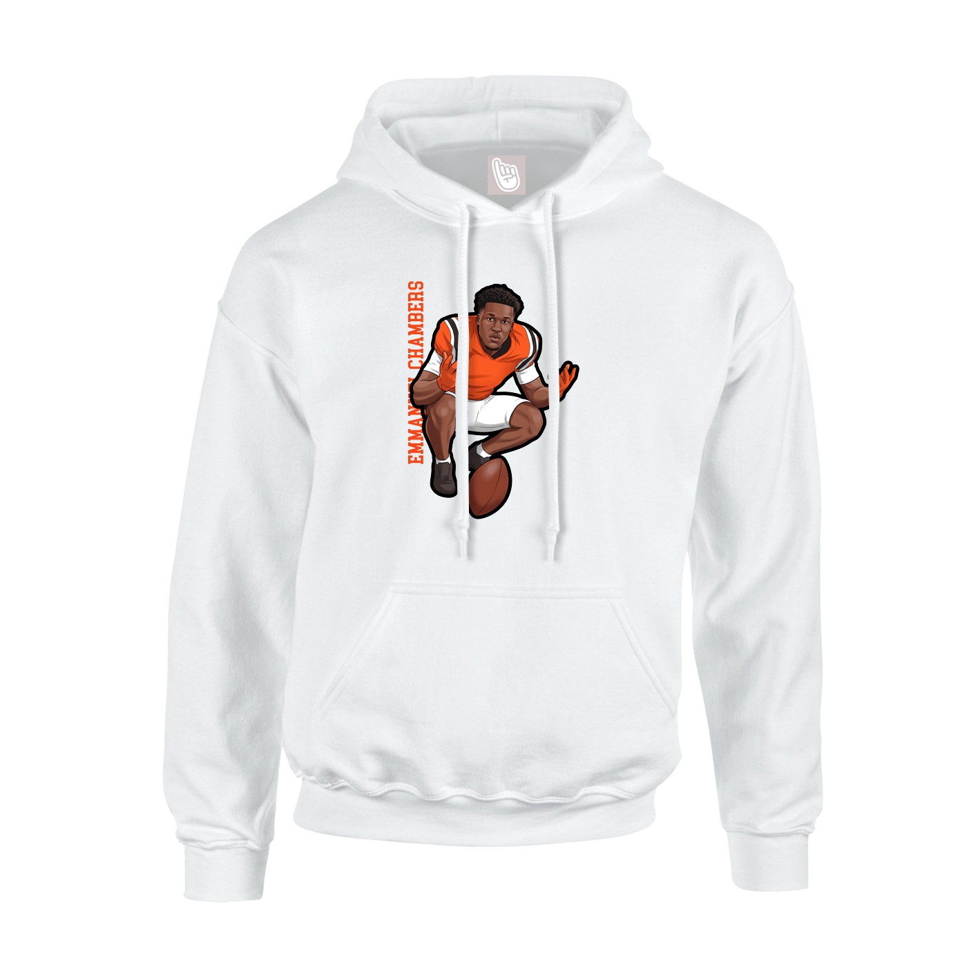 Hoodie — Name Vertical in White