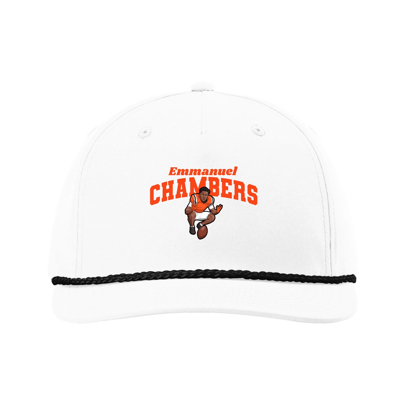 Five-Panel Classic Rope Cap — Signature Arch in White