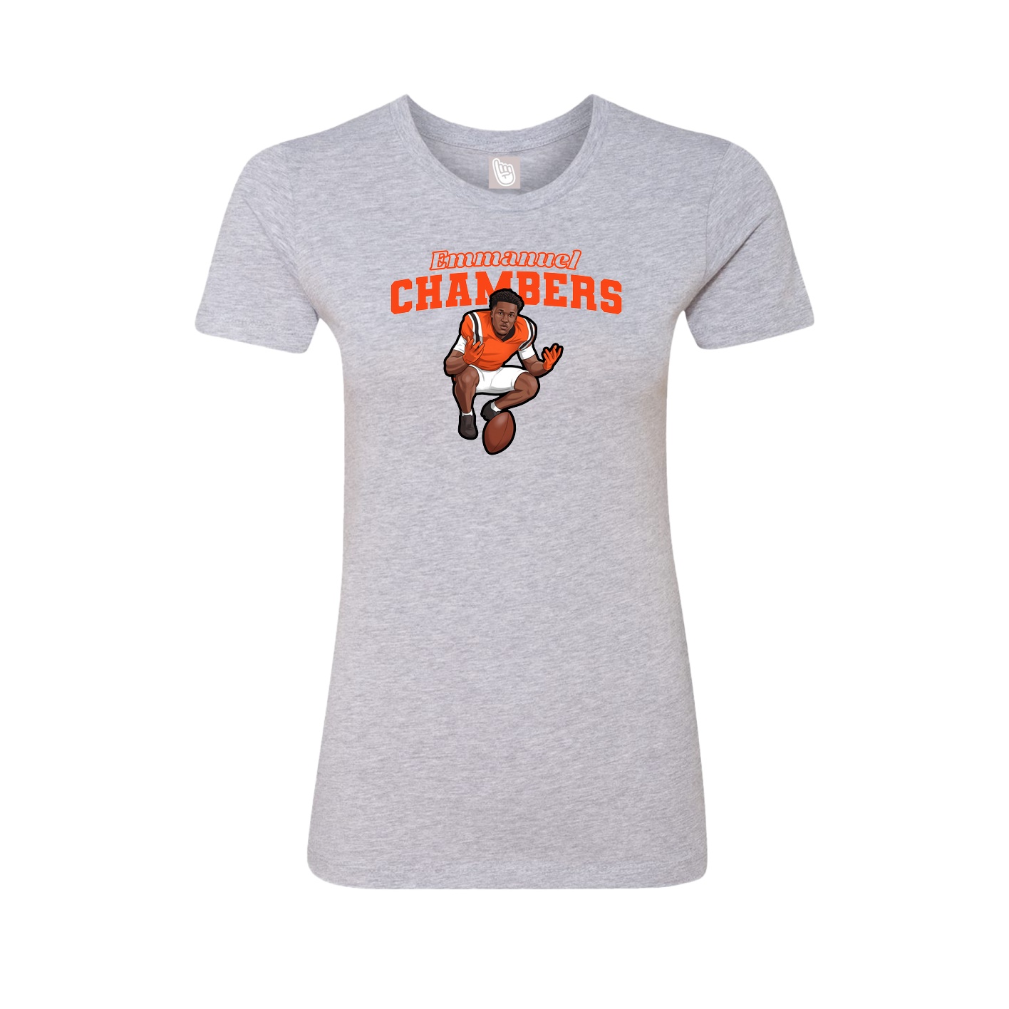 Fitted Women's Tee — Name Arch in Grey