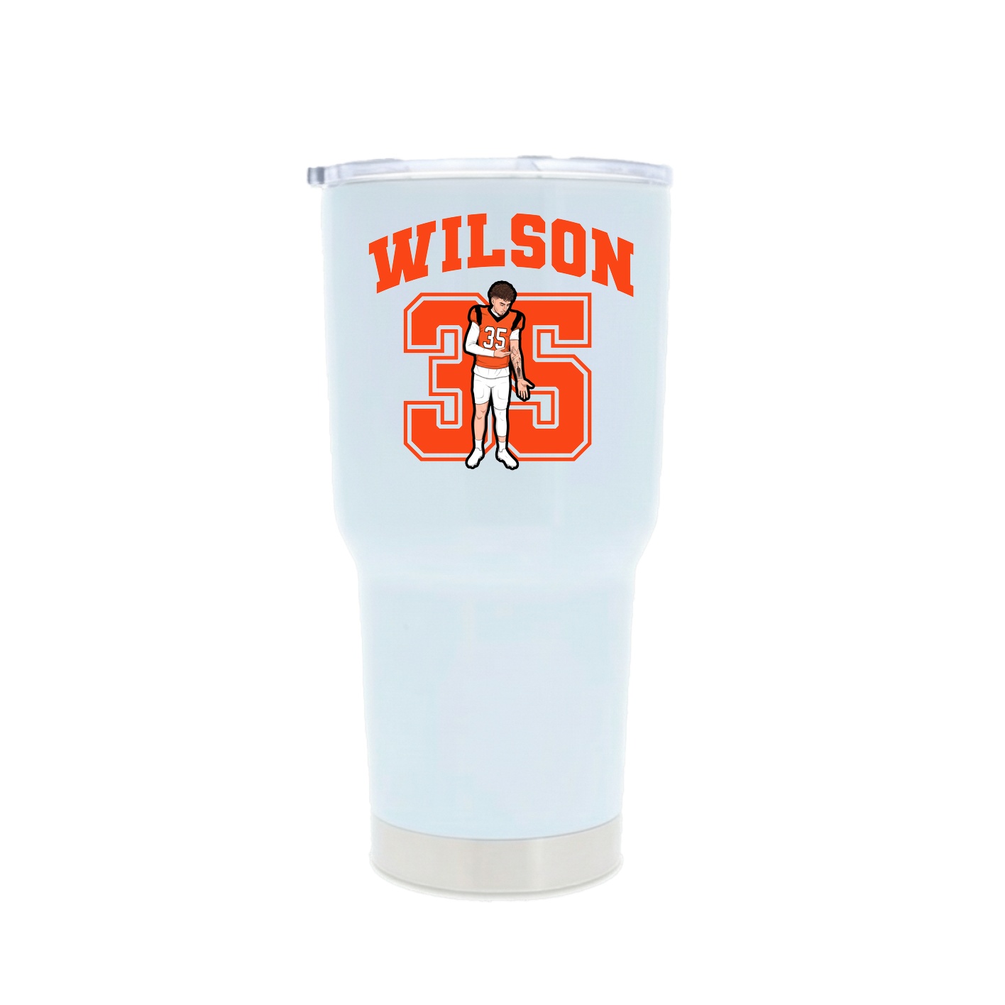30oz Stainless Steel Tumbler — Number in White