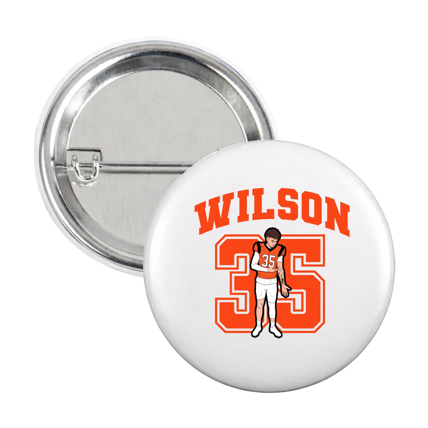 Game Day Button — Number in White