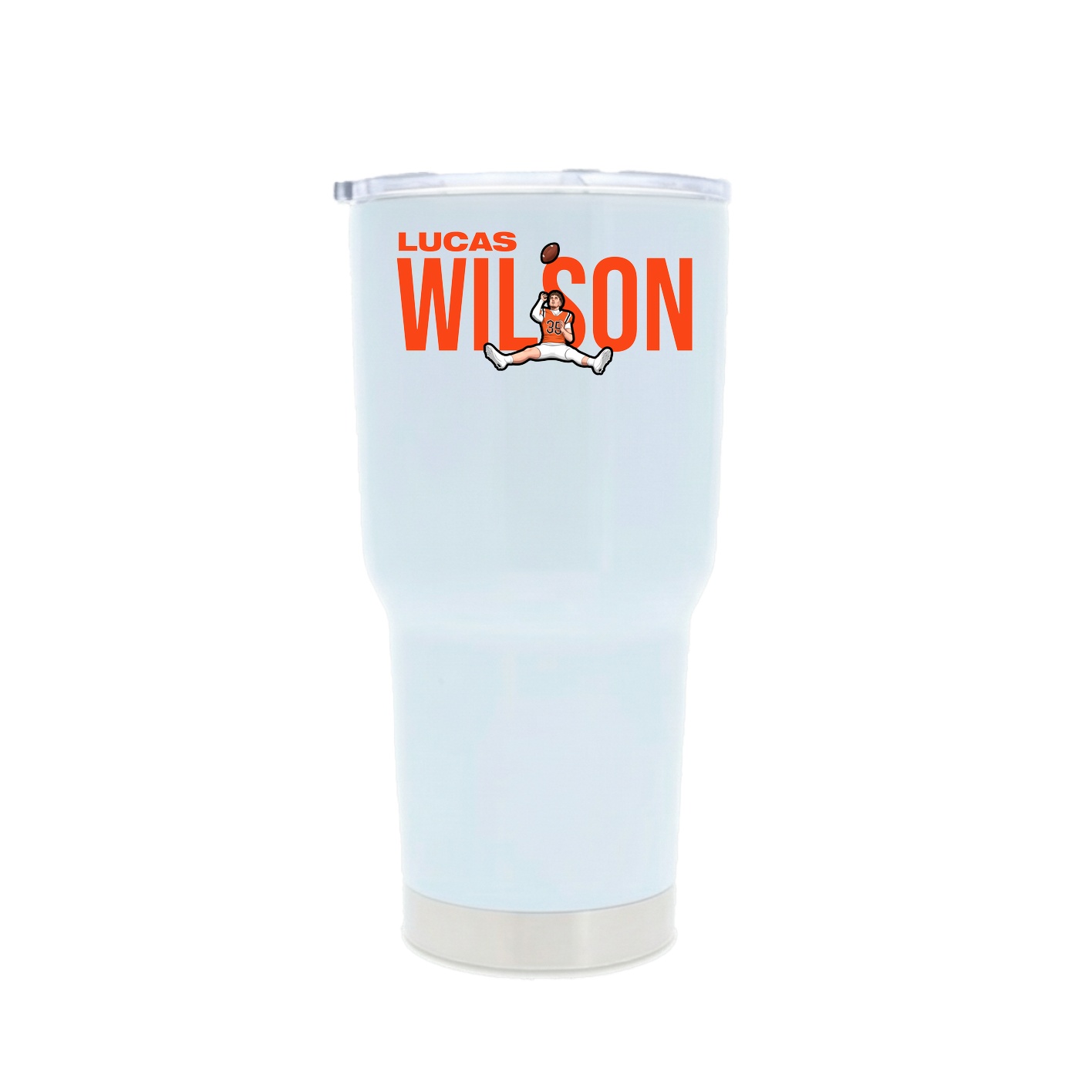 30oz Stainless Steel Tumbler — Player Name in White