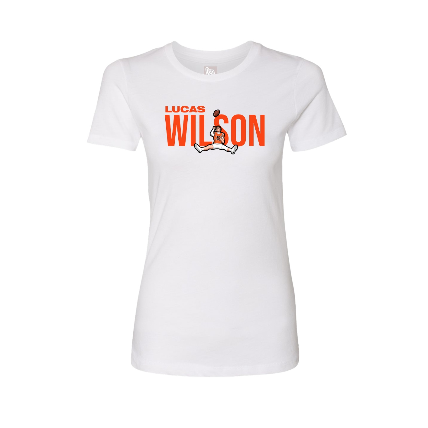 Fitted Women's Tee — Player Name in White