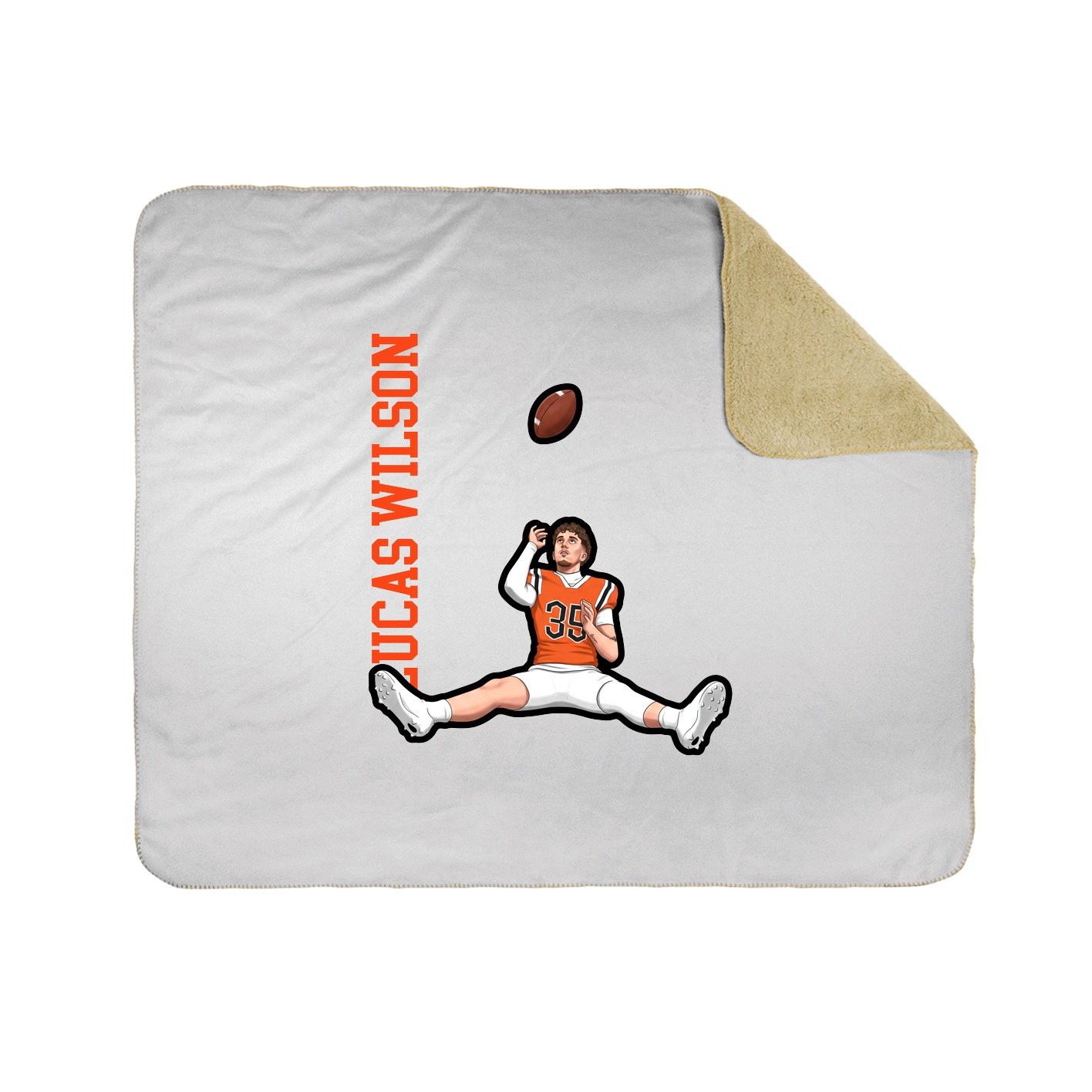 Throw Blanket — Name Vertical in White