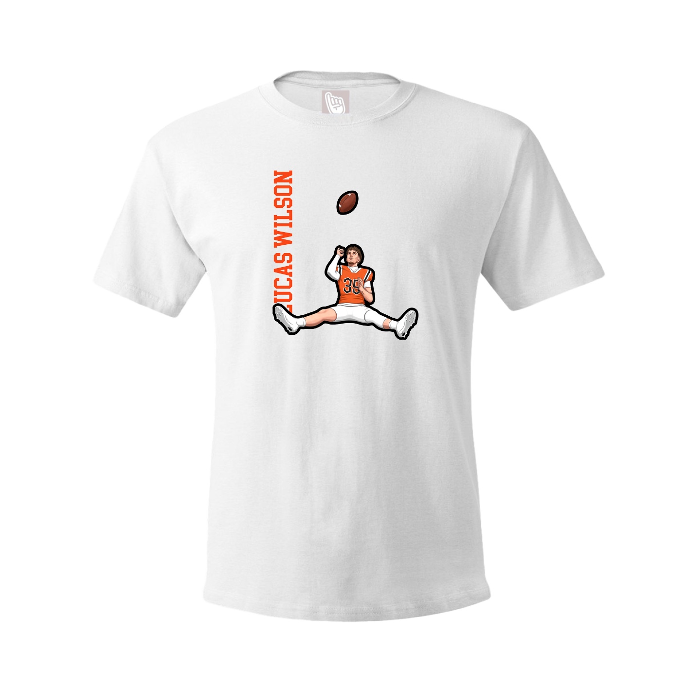 Tee — Name Vertical in White