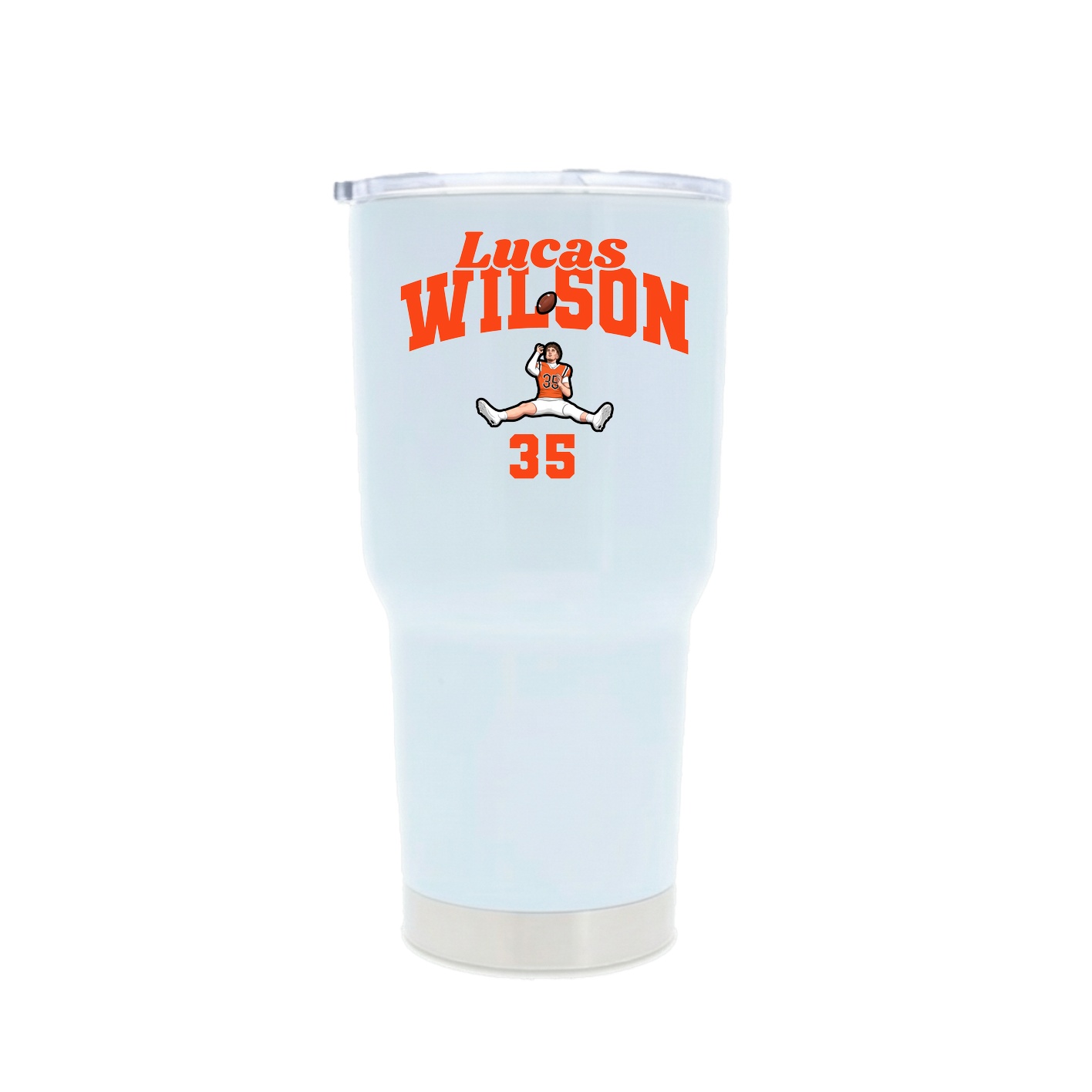 30oz Stainless Steel Tumbler — Signature Arch in White