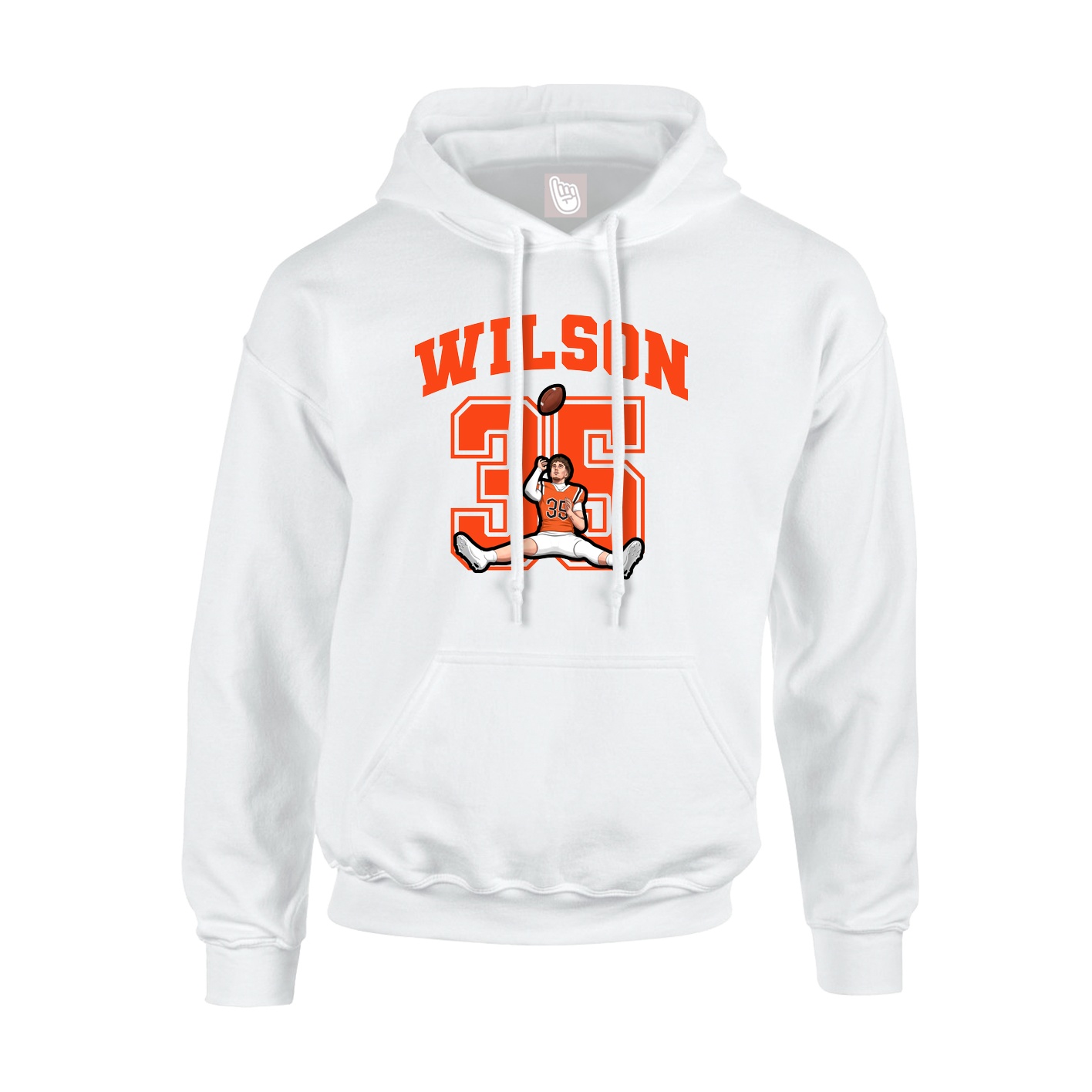 Youth Hoodie — Number in White
