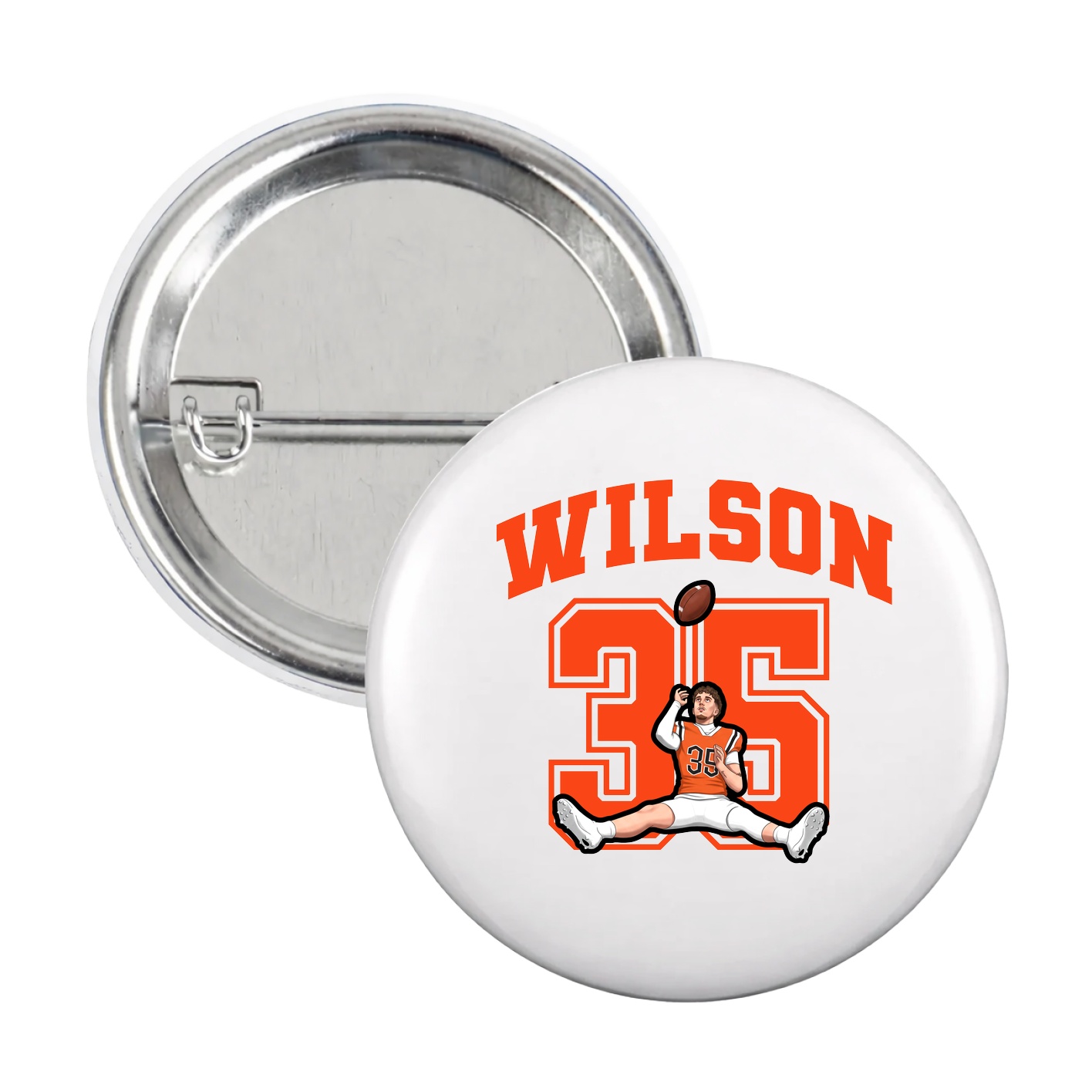 Game Day Button — Number in White