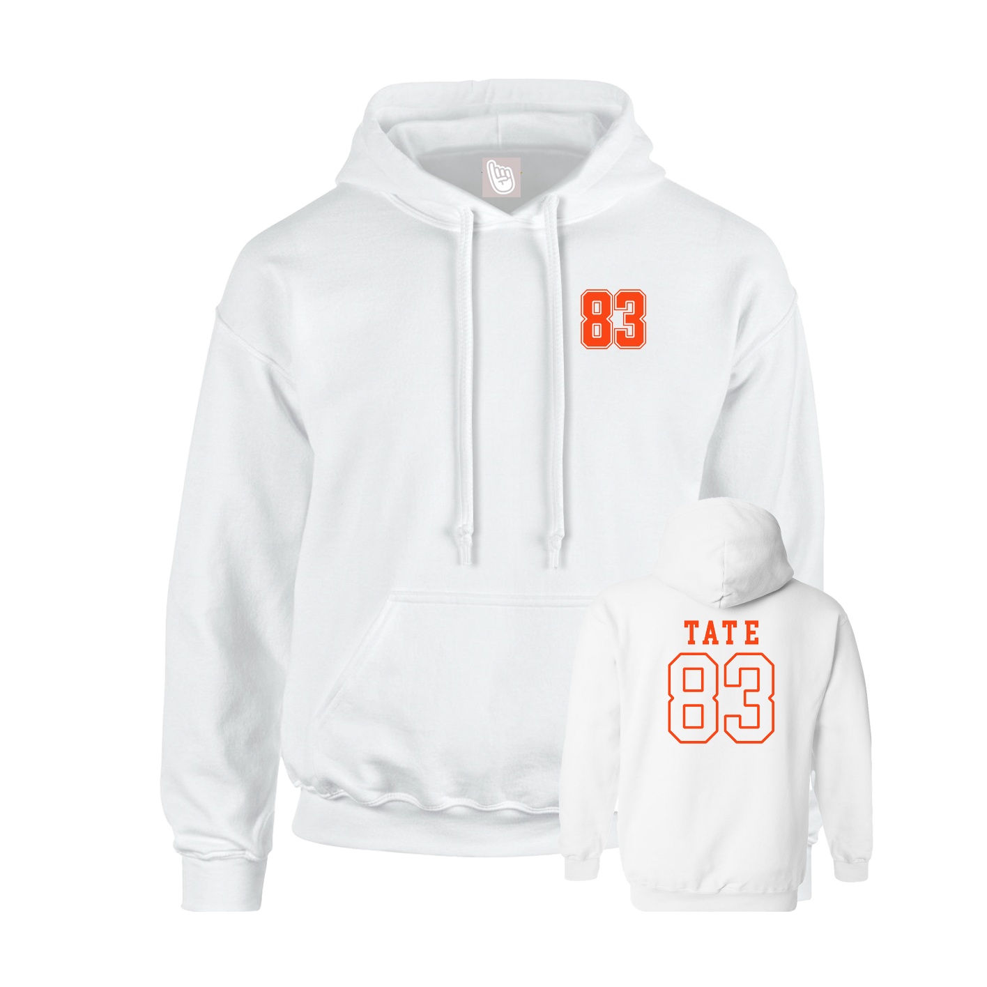 Youth Hoodie — Chest Back in White