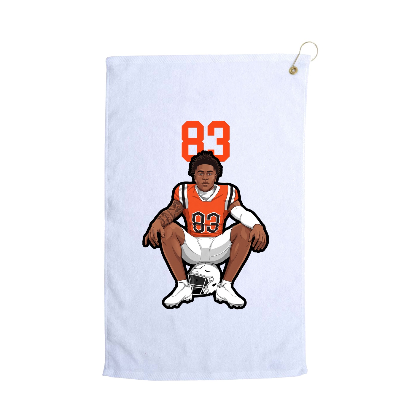 Golf Towel — Number Top in White