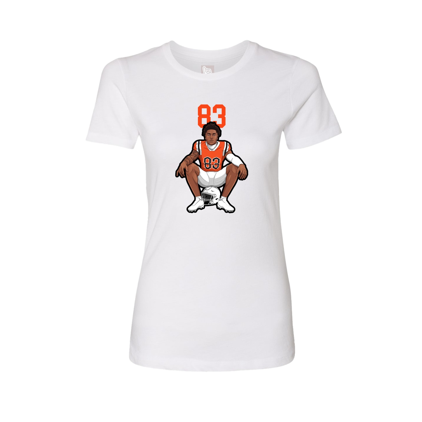 Fitted Women's Tee — Number Top in White