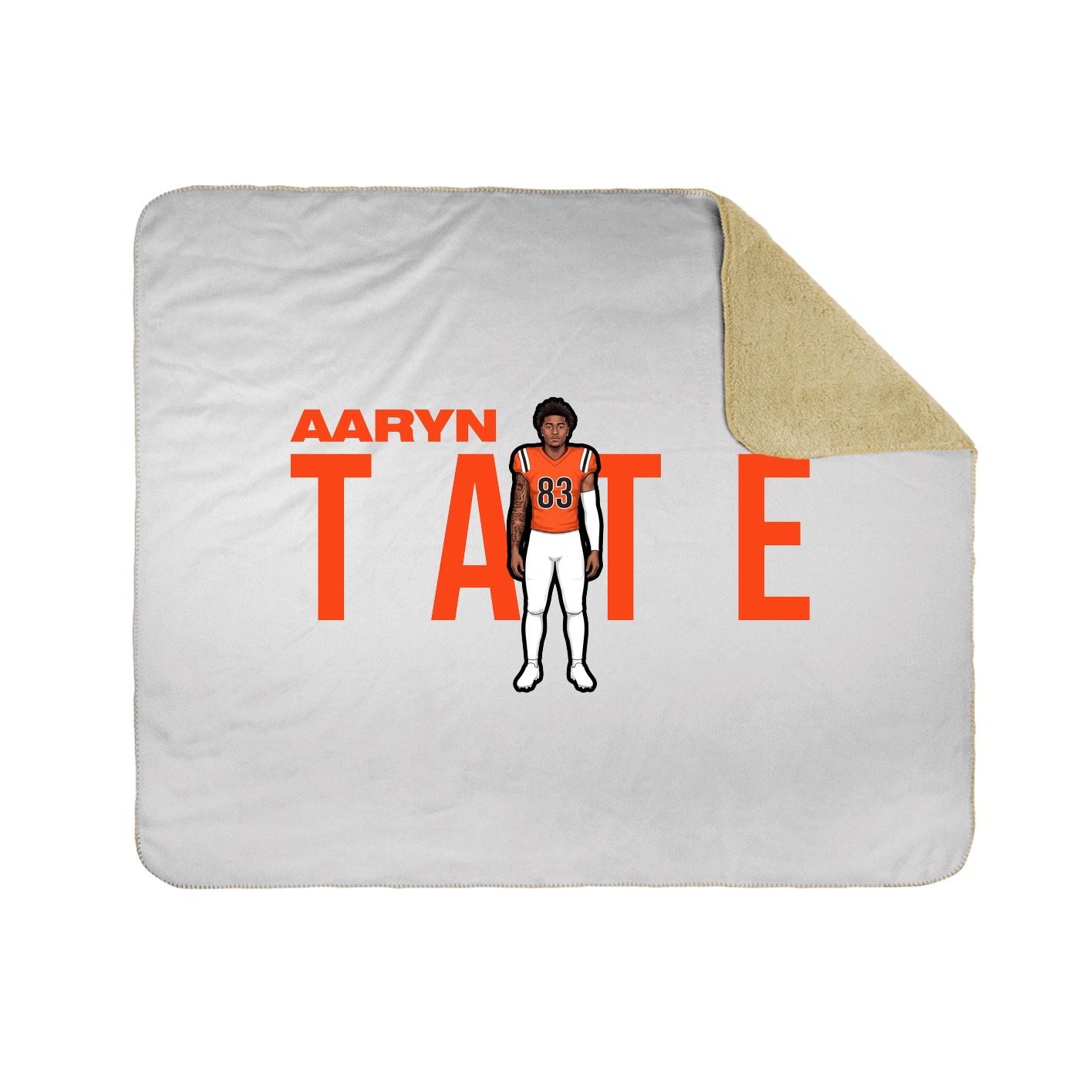 Throw Blanket — Player Name in White