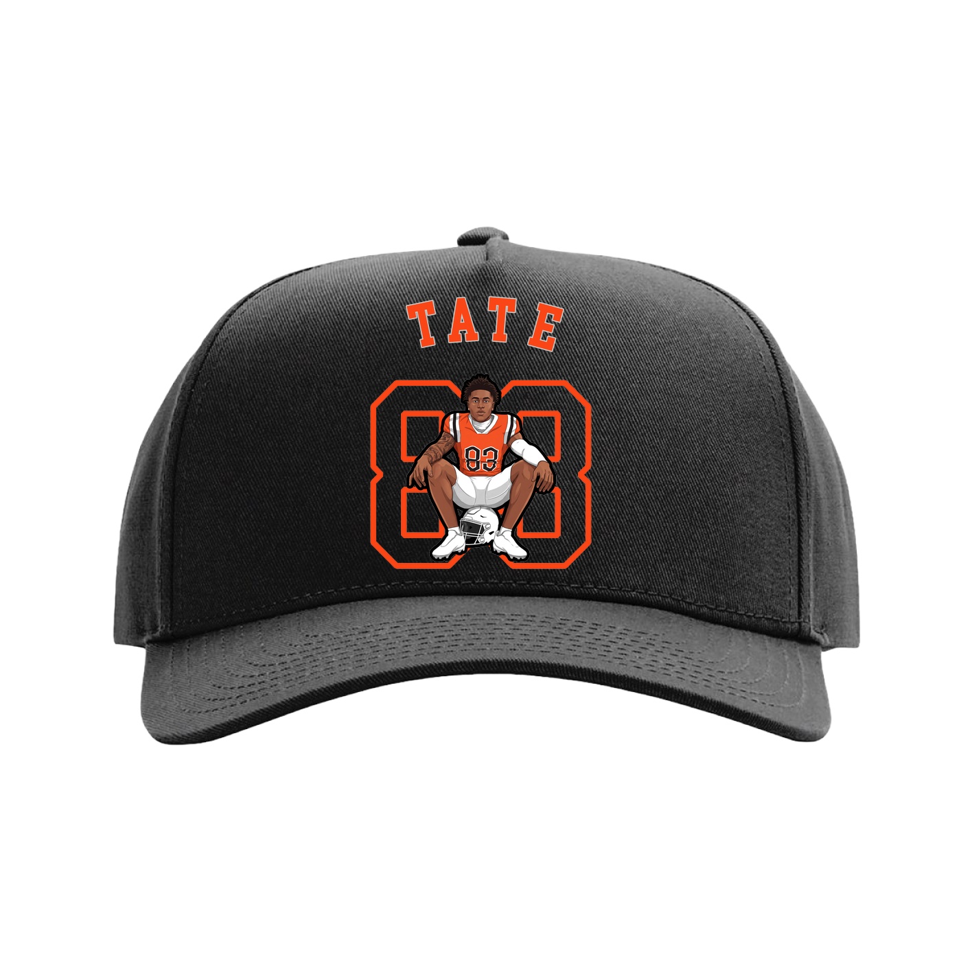 Full Fabric Five-Panel Champ Cap — Shirsey Arch in Black