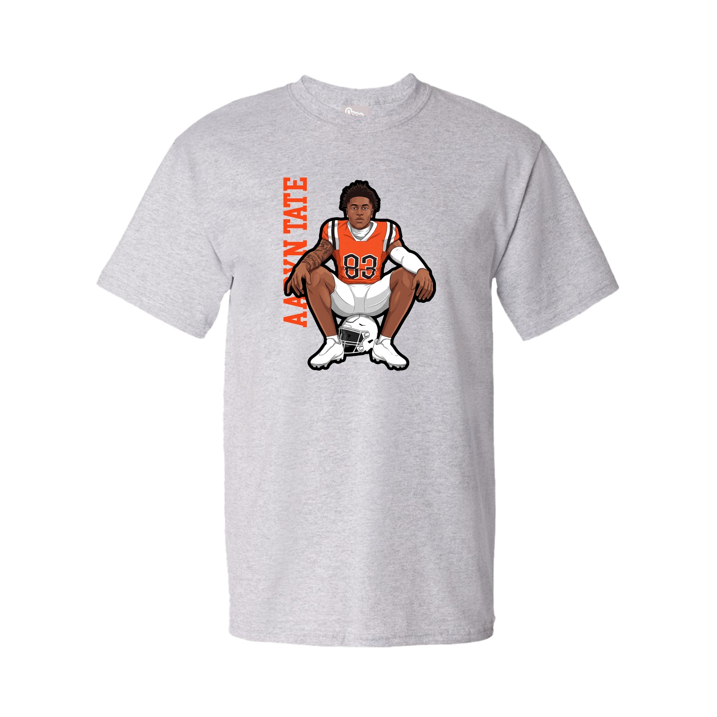 Tee — Name Vertical in Grey