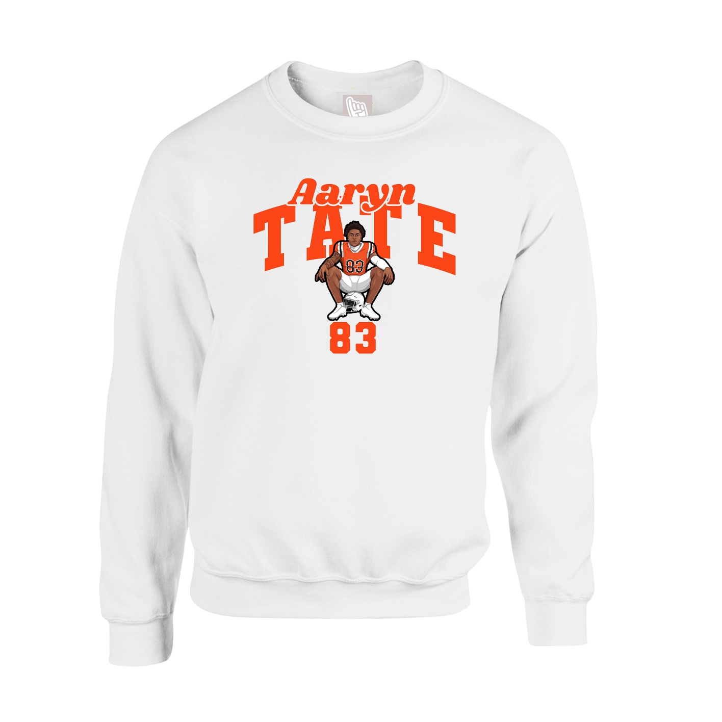 Fleece Crew — Signature Arch in White