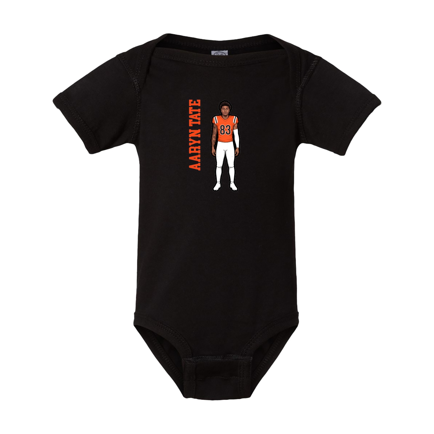 Baby Onesie — Name Vertical in Black