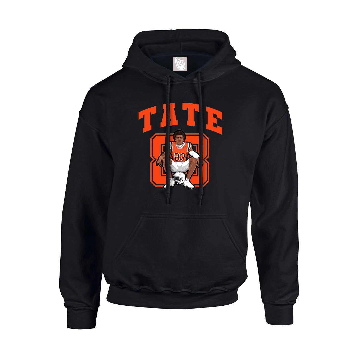 Youth Hoodie — Number in Black
