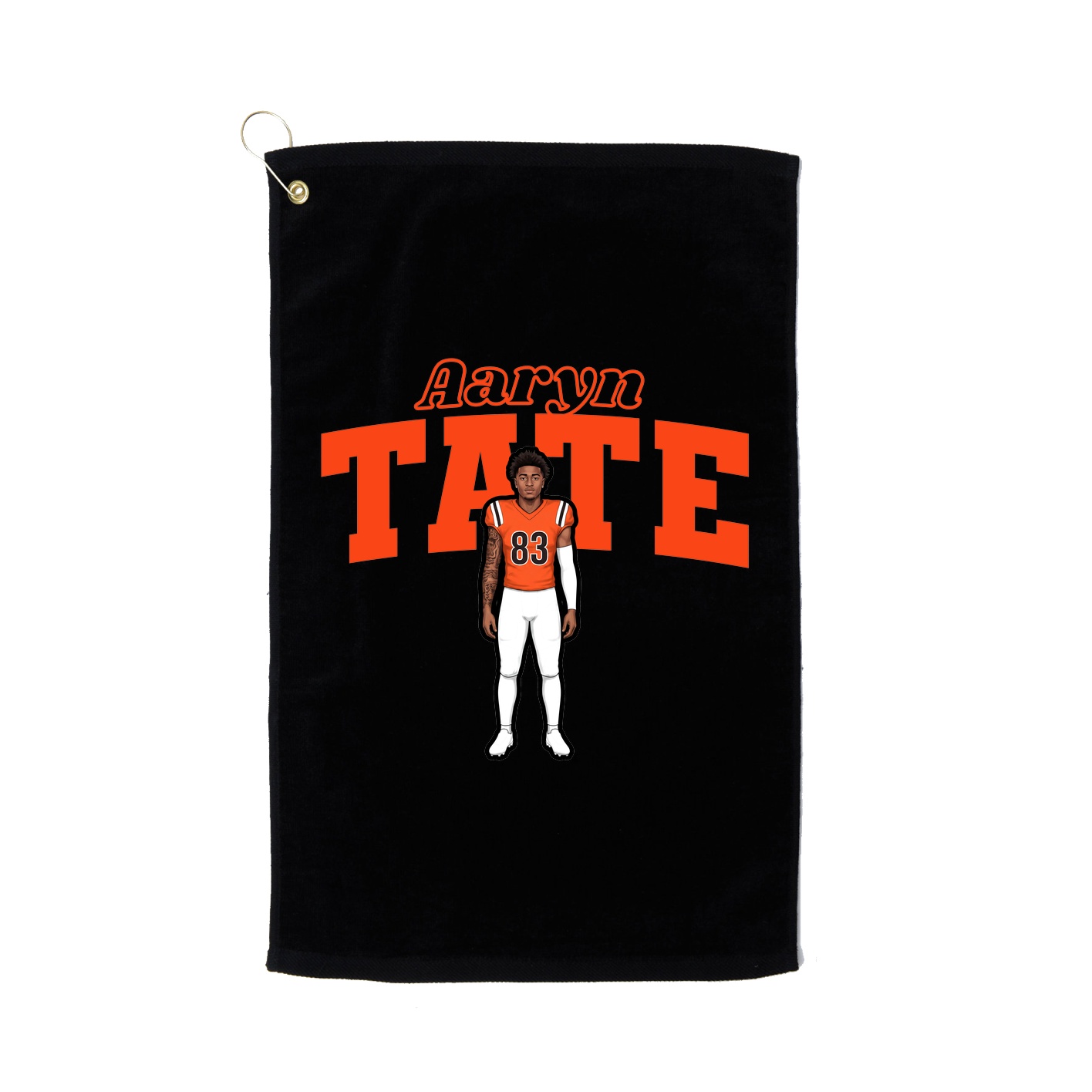 Golf Towel — Name Arch in Black