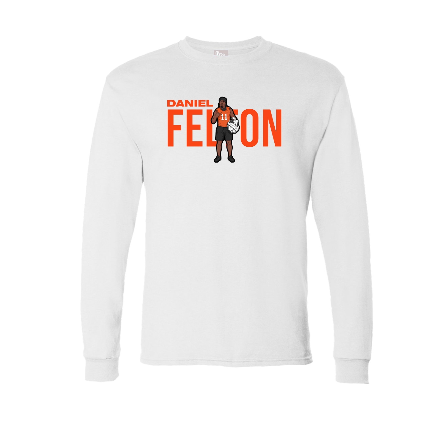 Long Sleeve Tee — Player Name in White