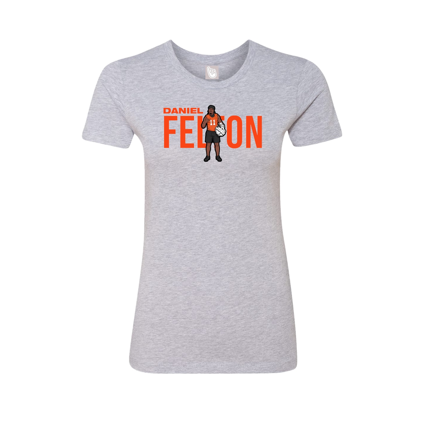 Fitted Women's Tee — Player Name in Grey