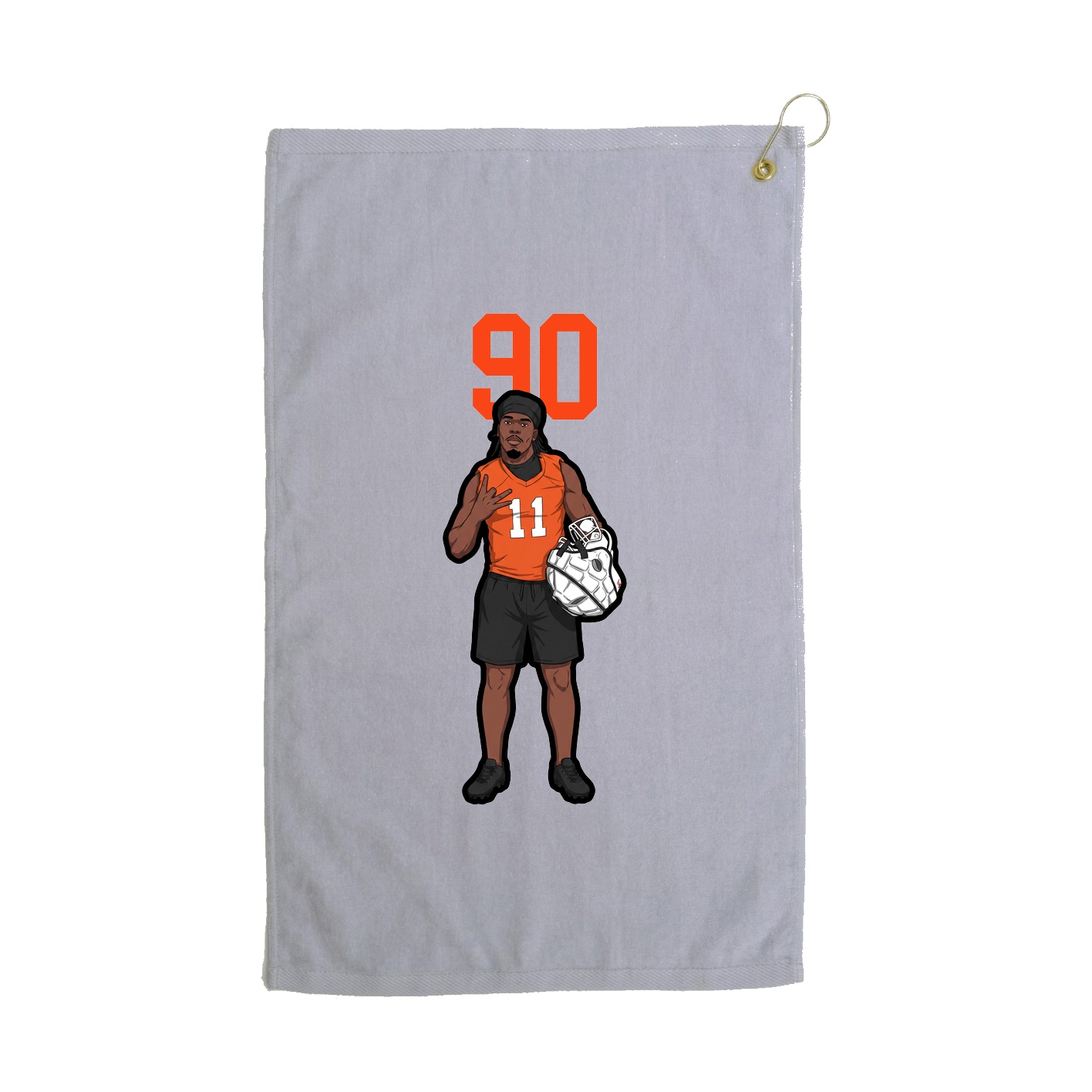 Golf Towel — Number Top in Grey